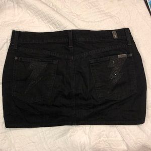 7 for all mankind black denim miniskirt